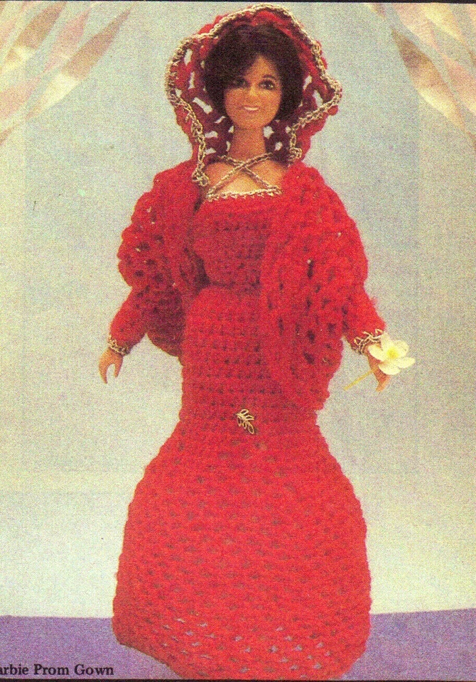 VINTAGE Fashion Doll Prom Night Gown/Dress/Crochet Pattern INSTRUCTIONS ONLY - Image 1 of 1
