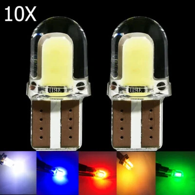 10X T10 Led Light Bulb 1w 12v Cob Lights Pcb Silicone License Lamp Car Lighting - Image 1 of 4