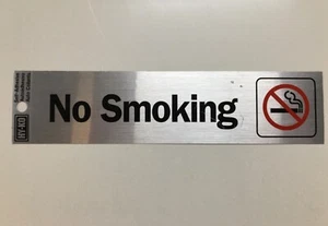 (7) 2”x8” NO SMOKING Symbol SIGN Adhesive Sticker Mylar Silver HY-KO 472 - Picture 1 of 2