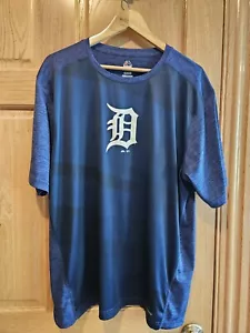 Nike Detroit Tigers T-Shirt Mens XL Dri Fit Blue Baseball MLB  - Picture 1 of 3