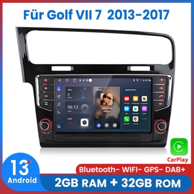 Für Golf VII 7 2013-2017 Autoradio Android 13 Navigation GPS CarPlay DSP 2+32GB - Bild 1 von 4