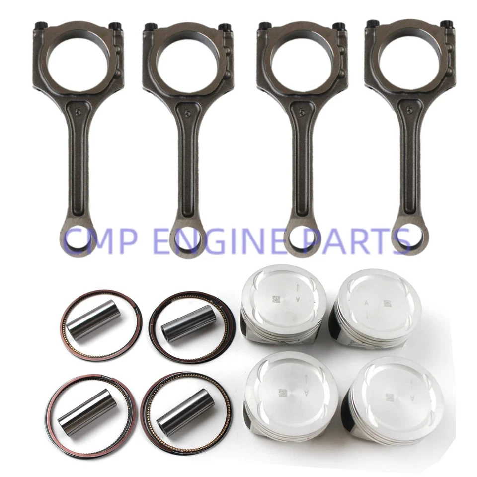 4PCS Pistons Ring Set & Connecting Rods For Hyundai Tucson Kia Optima G4KE 2.4L — 第 1/4 张图片