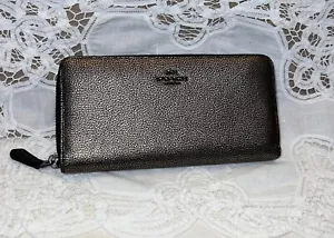 Portafoglio Coach in pelle con cerniera rotonda oro metallizzato/bronzo/nero/ G1481-52338 - Foto 1 di 11