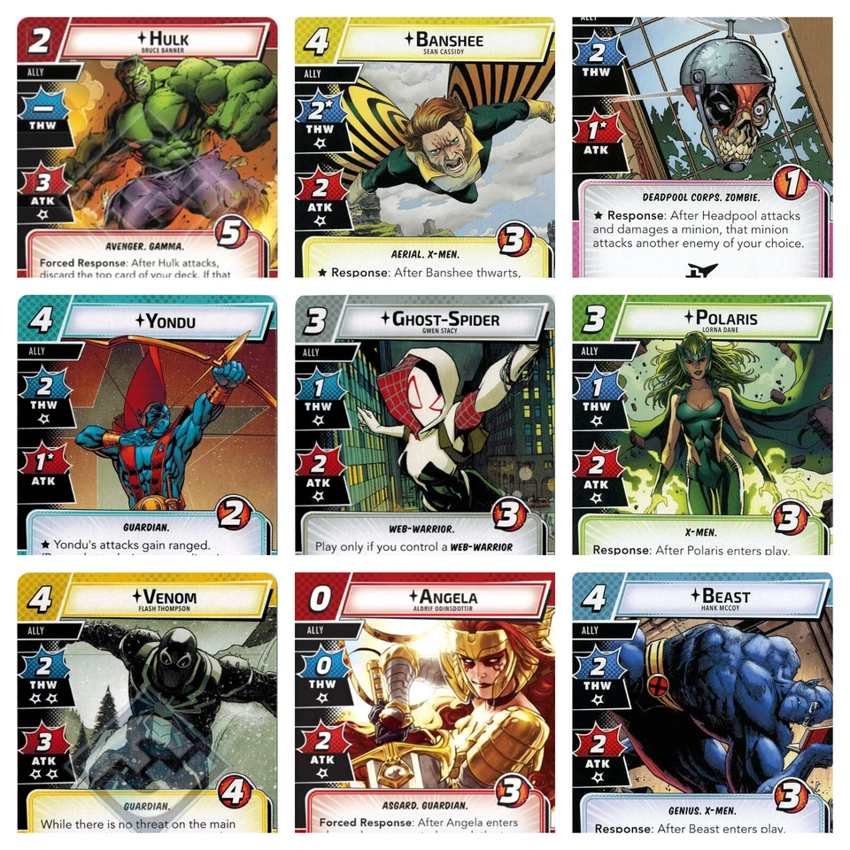 Marvel Champions LCG: Ally Replacement Game Cards In All Aspects - Image 1 of 1