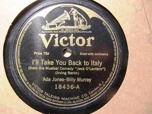1918 BILLY MURRAY Ada Jones Take you back to Italy BROADWAY HIT VICTOR 18436 - Picture 1 of 2