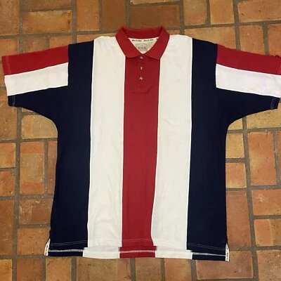 Bass Pro Shops Men's RedHead Polo Shirt 2XL XXL S/S Striped Red White Navy - Image 1 of 4