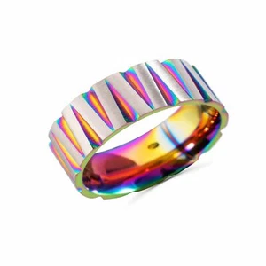 Anello fascia multicolor uomo Anellissimo in acciaio 316L - Foto 1 di 7