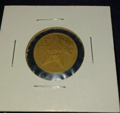 Moneda de un centavo Bahamas 1981 Star Fish Foto 1 de 2