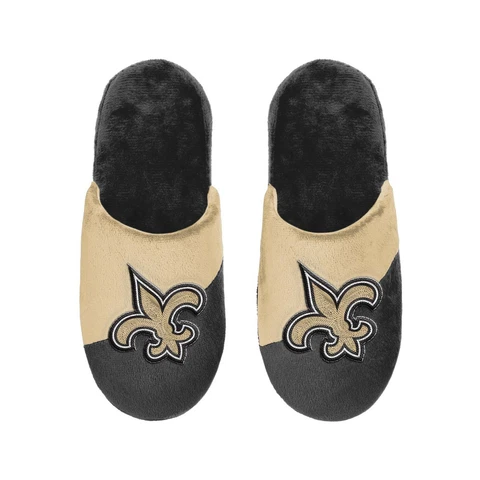 New Orleans Saints NFL Men's Colorblock Big Logo Slipper, 4 Sizes Available Cover