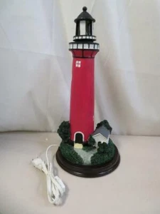 Gingo International Large Lighthouse Lamp Red 15" Tall Light Up Figurine 882 - Picture 1 of 5