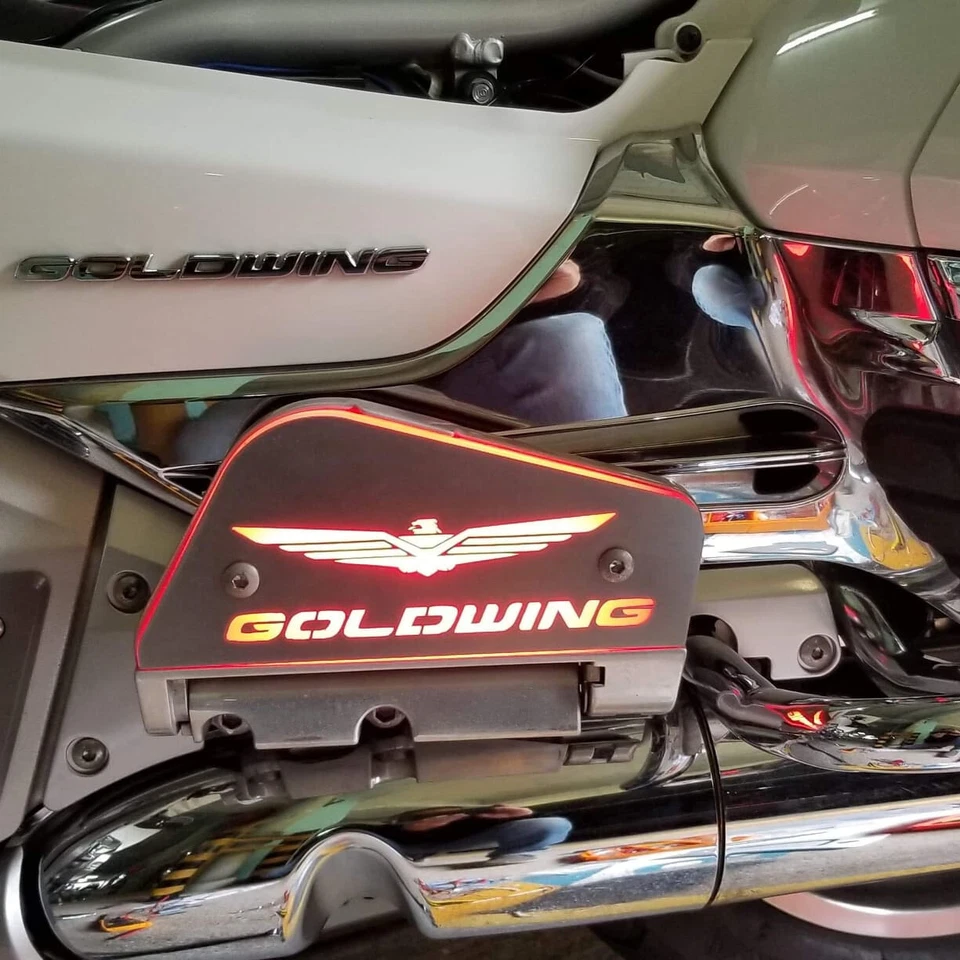 FREE SHIPPING Gold Wing Honda GL1800 lighting floorboard covers with red LED - Bild 1 von 4