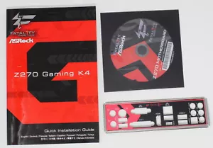 ASRock Fatal1ty Z270 Gaming K4 - SET Instrukcja ATX IO Shield Osłona CD (#12069) - Zdjęcie 1 z 1