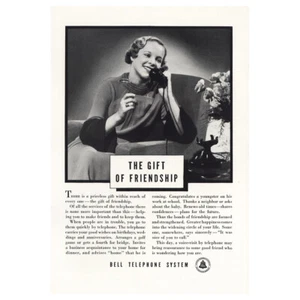Klingeltelefon 1935: Geschenk der Freundschaft Vintage Printanzeige - Bild 1 von 1
