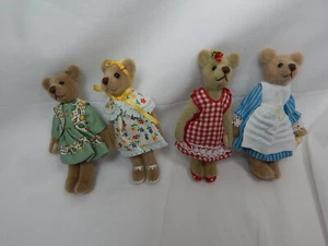 World of Miniature Bears #5049-SET By Theresa Yang 3" Orso 4 Orsi SET CHIUSURA - Foto 1 di 10