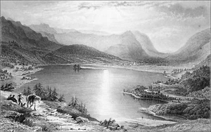 GRASMERE de LOUGHRIGG FALL (CUMBRIA) - Grabado del siglo XIX - Imagen 1 de 2