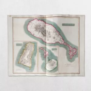 ANTIQUE 19TH CENTURY MAP JOHN THOMSON 1814 WEST INDIES ST KITTS NEVIS ST LUCIA - Picture 1 of 1