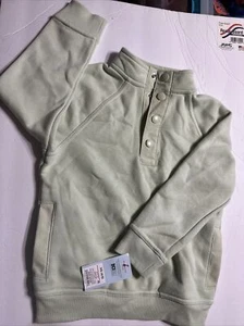 Cat & Jack Girls Sweatshirt Size XS (4/5) Green w/ Pockets Snap Buttons - Picture 1 of 4