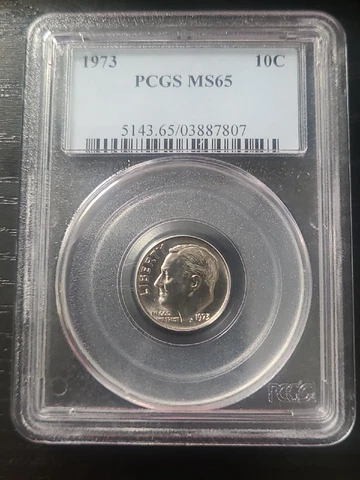 1973 (P) Clad Uncirculated PCGS Roosevelt Dime MS65 Free Shipping Cover