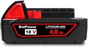 BatPower 18V 4.0Ah 48-11-1828 Battery Compatible with Milwaukee M-18 18V 3.0Ah - Picture 1 of 9