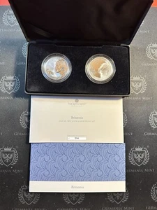 2024 Great Britain £2 1-oz Silver Britannia Proof & Reverse Proof 2-pc Set - Picture 1 of 6