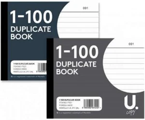 PRECIO AL POR MAYOR - 12 X Libro Duplicado de Tamaño Medio Numerado 1-100 Pg Almohadilla Facturas de Carbono - Imagen 1 de 1