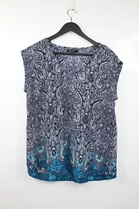 Just Jeans Women's Navy Blue Floral Cap Sleeve Sheer Casual T-Shirt Size 14 - Picture 1 of 7