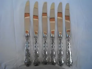 Gorham 'Strasbourg' Sterling Silver 9 1/4"Modern Blade Table Knives X Six (6) - Picture 1 of 7