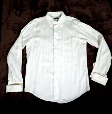 Structure Button Up Shirt Adult Medium 38-40 White Long Sleeve Mens - Image 1 of 4