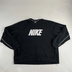 Nike Shirt XL Youth Black Sportswear Spellout Pullover Long Sleeve Used Faded - Picture 1 of 11