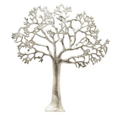 60cm Silver Metal Tree Of Life Wall Art | Wall Mounted Tree Art Plaque - Image 1 of 3