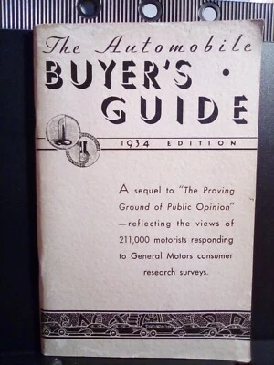 1934 Edition "The Automobile BUYER'S GUIDE" by General Motors  Good+ Unmarked PB - Image 1 of 4