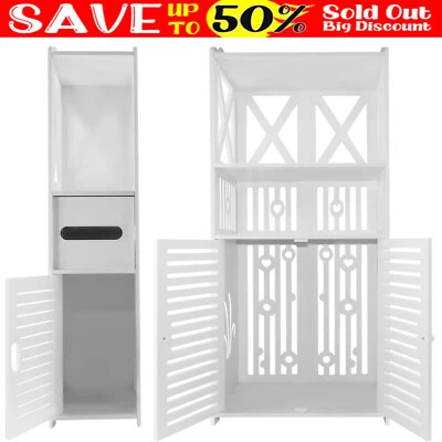 DAYPLUS Bathroom Cabinet Storage Unit 1 or 2 Doors & Shelves Tallboy Cupboard Furniture