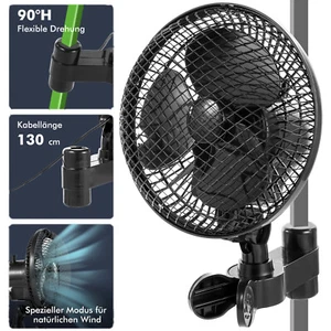 Grow Tent Ventilador Clip Oscilante Ventilador Oscilante para Growbox Ventilación 22cm - Imagen 1 de 12