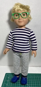 Citi Toy Boy Doll 18”Green Eyes W/Glasses Blonde Hair - Picture 1 of 7