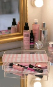 Set 2 Limited Edition Signature stripe vanity clear acrylic trays Y2k - Picture 1 of 16
