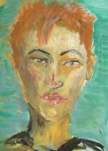Vintage expressionist oil painting portrait - Picture 1 of 11