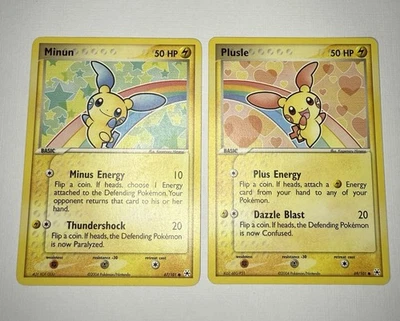 2004 Pokémon Minun & Plusle EX Hidden Legends Set – 46/101 & 47/101 Near mint or - Image 1 of 4