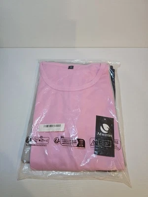 Pack de 3 camisetas sueltas para mujer de secado rápido yoga manga corta, rosa, gris, azul marino Foto 1 de 4