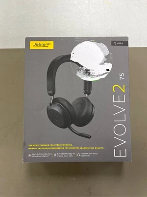 Jabra Evolve2 75 - USB-A UC - Black Wireless Headset / Music Headphones Black - Image 1 of 3