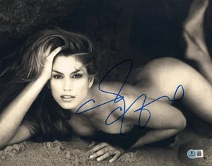 Hot Sexy Cindy Crawford Signed Autograph 11x14 Photo Beckett BAS - Picture 1 of 1
