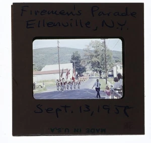 Ellenville Nueva York NY Fireman's Parade 1958 Vintage Color Transparencia Diapositiva #3 - Imagen 1 de 1