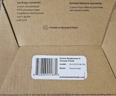 Cabezal de ducha Evolve de una sola función con TSV ShowerStart 1,5 GPM nuevo en caja Foto 1 de 4