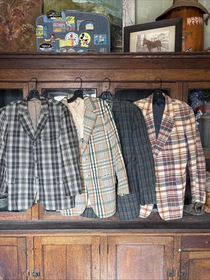 Vintage Lot Of 4 Madre Plaid Blazer Jackets 1960s / 1970s - Image 1 of 4