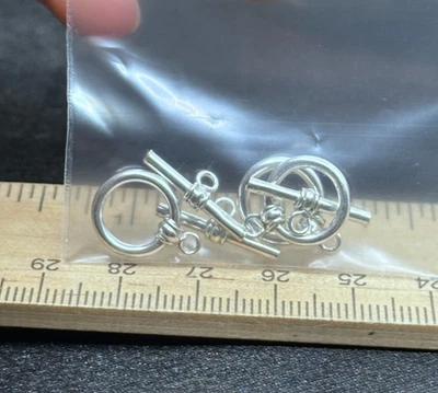 Sterling Silver Toggle Clasps for Jewelry Making- 3 Grams- Vintage Estate Find - Image 1 of 4