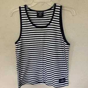 Polo Jeans Company Ralph Lauren Women’s Blue/White Tank Top; Size Medium - Picture 1 of 4