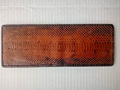 Cartera de cuero plegable doble hecha en prisión hecha en Estados Unidos Foto 1 de 4