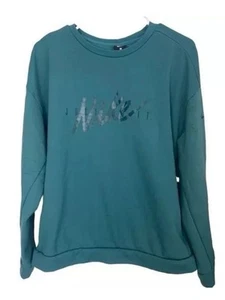 Sudadera para mujer Nike verde azulado Just Do It manga larga pulóver talla mediana - Imagen 1 de 4