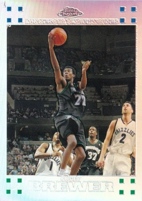 2008 Topps Chrome Corey Brewer 1086/1499 RC Rookie #129 Refractor  PWE - Image 1 of 2