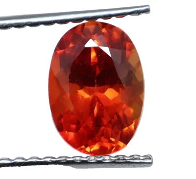 5.75 Ct Natural Orange Sapphire Oval Cut Loose Certified Faceted Gemstone + Gift - Image 1 of 4