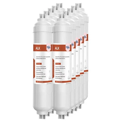 Pacote com 1-10 filtros de água alcalina pH+ substituição 4 camadas 1/4" conexão rápida 10x2" - Imagem 1 de 4